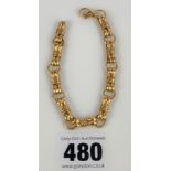 9k gold bracelet, length 7”, w: 15 gms