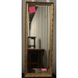 Gilt framed oblong mirror, 14.5”w x 38.5”h