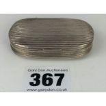 Silver snuff box (1801) 2.5” x 1.5”, w: 1.2 ozt