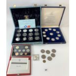 Royal Mint 1989 coin set, UK Commonwealth Games 1986 silver proof coin set, Bermuda coin set and