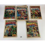 20 x Mighty World of Marvel (Marvel UK comics), nos. 17 – 37 (missing no. 35). No. 17 in Poor