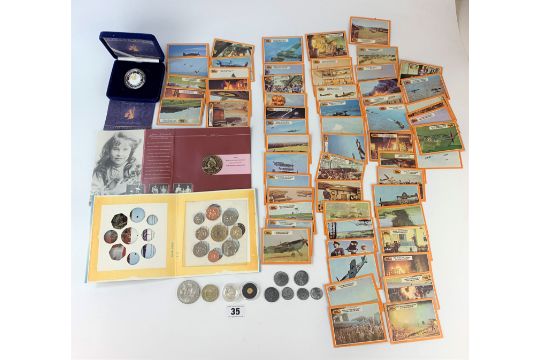 Bag of commemorative coin sets, proof silver and loose coins and Battle of Britain cards - Image 1 of 17