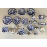 Spode ‘Italian’ blue and white 31 piece dinner and tea service comprising 2 serving bowls, serving