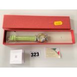 Murano ladies dress watch on leather strap with certificates