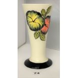 Lorna Bailey vase with embossed flowers, 7.5” high