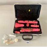 Leighton & Baun pink clarinet in case
