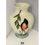 Lorna Bailey vase with bird on branch, 7.5” high
