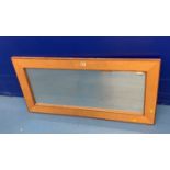 Maple veneered framed oblong wall mirror 43.5”w x 21.5”h