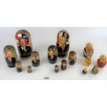 3 Russian stacking dolls- 2 American Presidents and 1 Russian Presidents