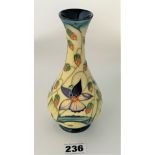 Moorcroft vase 6.5” high – flower design signed R. Bishop 2001