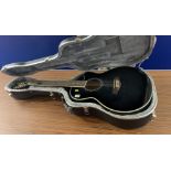 Ibanez 12-string AEL2012E-TKS14-01 semi acoustic black guitar in hard black case