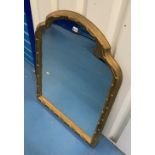 Arch shaped gilt framed mirror, 26.5” w x 37.5”h