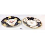 Coalport plate and unmarked plate, both 9” diameter.