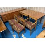 McIntosh & Co. Ltd teak dining suite comprising sideboard 79” long x 18.5” d x 30”h, drawleaf