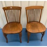 Pair of wooden kitchen chairs 19”w x 17”d x 34”h