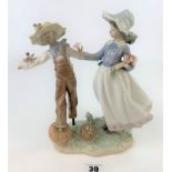 Lladro figure – girl with scarecrow. Good condition