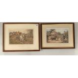 2 watercolours by J. C. Lund ‘At the Blacksmith’s’ 11.5” x 7.5”, frame 17.5” x 13.5” and ‘Going to