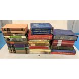 Box of assorted Folio Society books, some damp staining