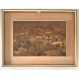 Oil on board within glass frame of town scene ‘Cortenova (Valsassina)’ signed by Arturo Bonanomi.