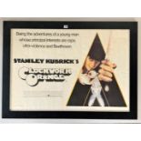 Framed film poster – ‘Clockwork Orange’. Poster 39” x 28”, frame 44.5” x 32.5”