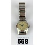 Tudor Oyster stainless steel watch, marked 361261 on elasticated metal strap. Not running