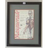 Framed theatre poster – ‘Masquerade’ by Opera North, Leeds Festival 1990. Poster 10” x 15”, frame