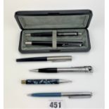 6 pens – 1 fountain pen and 5 ball points