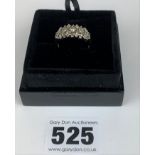 9k gold ring with diamonds and moissanite stones, size S, w: 3.8 gms