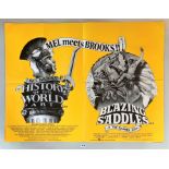 Quad Film Poster ‘Mel Brooks’ History of the World Part 1/Blazing Saddles’ 40” x 30”