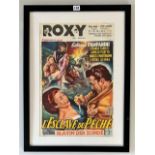 Framed film poster – ‘L’Esclave du Peche’ at the Roxy, Antwerp. Poster 14” x 21”, frame 20” x 27”