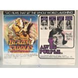 Quad Film Poster ‘Blazing Saddles/Alvin Purple’ 40” x 30”