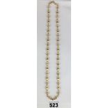 9k gold necklace 23” long, w: 19.8 gms