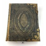 Large brass bound family bible - The Holy Bible with the commentaries of Scott & Henry, edited by