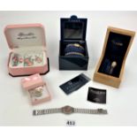 Boxed Franklin watch, necklace, earrings & ring set, boxed Vialli watch & bracelet set, boxed Avia