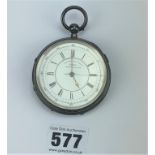 Silver pocket watch marked ‘Centre Seconds 24809 Chronograph’, total w: 6 ozt, not running