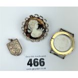 Dress brooch, locket and watch rim