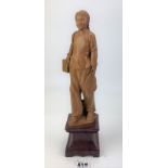 Chinese soapstone figure of a doctor from the Cultural Revolution era, on base 14” high