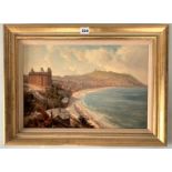 Oil on board ‘A View of the South Bay of Scarborough’, late 19th/early 20th century. Unsigned. Image