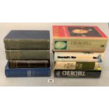 8 Churchill books inc. 2 vol. Set of Churchill’s ‘The World Crisis’ by Odhams