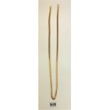 9k gold necklace, 31” long, w: 63.1 gms