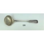 Continental silver ladle, 14” long, w: 9.1 ozt