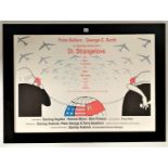 Film poster – Dr. Strangelove with Peter Sellers and George C. Scott. Image 39” x 27”, frame 44.5” x