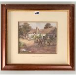 Watercolour ‘Ready For Work’ signed by J. C. Lund. image 9.5” x 8”, frame 18.5” x 16.5”