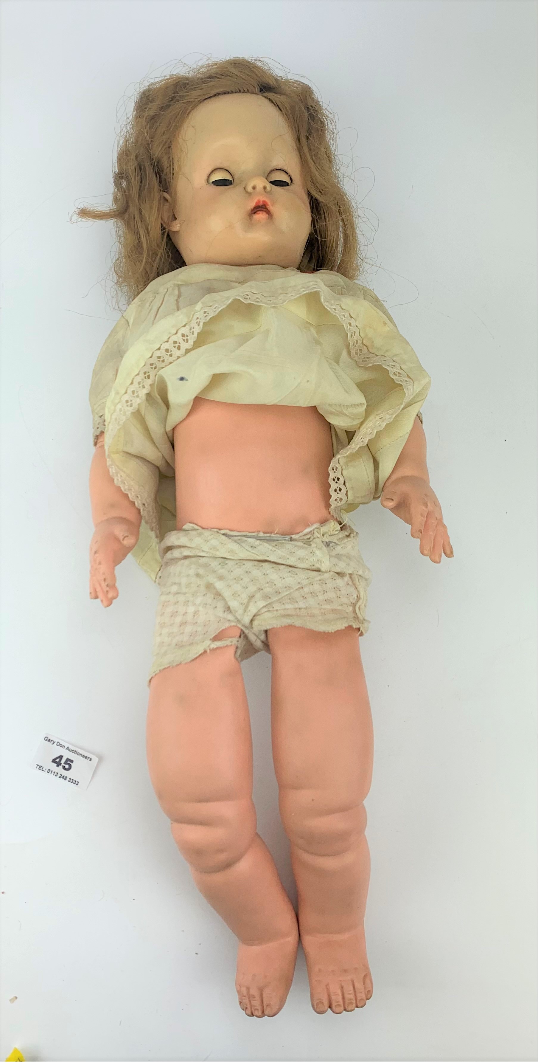 3 dolls – 1 plastic doll 20” long, 2 old pot dolls 12” long each - Image 13 of 14
