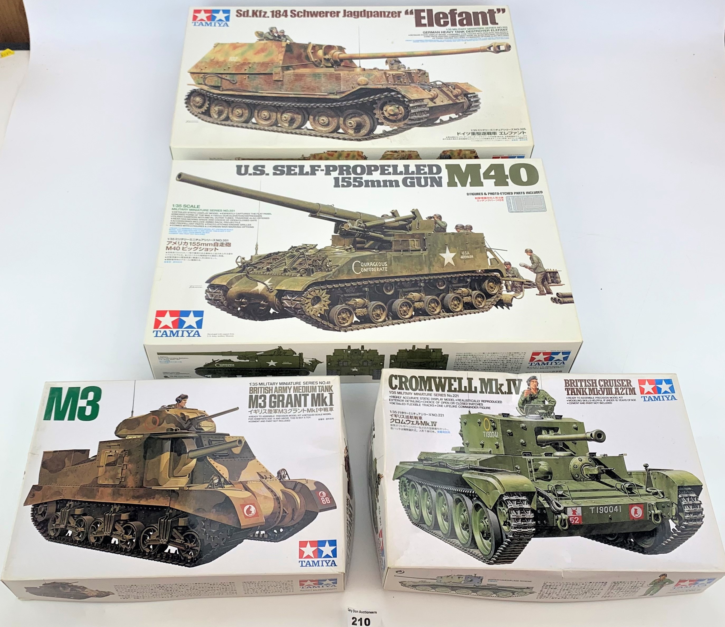 4 boxed Tamiya Military Tank kits