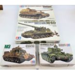 4 boxed Tamiya Military Tank kits