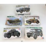 5 boxed Tamiya Military Model kits