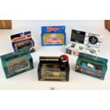 6 boxed Corgi vehicles – Thunderbirds Penelope, James Bond Goldfinger, Harry Potter, Batman, The