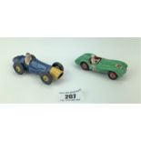 2 loose Dinky racing cars – Ferrari no. 23H and Aston Martin no. 110