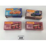 4 boxed Matchbox vehicles – 2 x no. 17 The Londoner, no. 22 Blaze Buster and no. 38 Model A Van